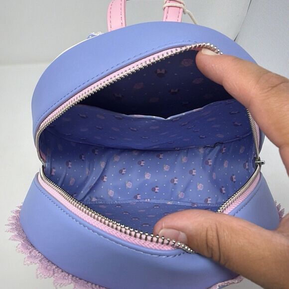 Disney Loungefly Minnie Floral Lace Round Mini Backpack NWT Pink Lavender main image 9